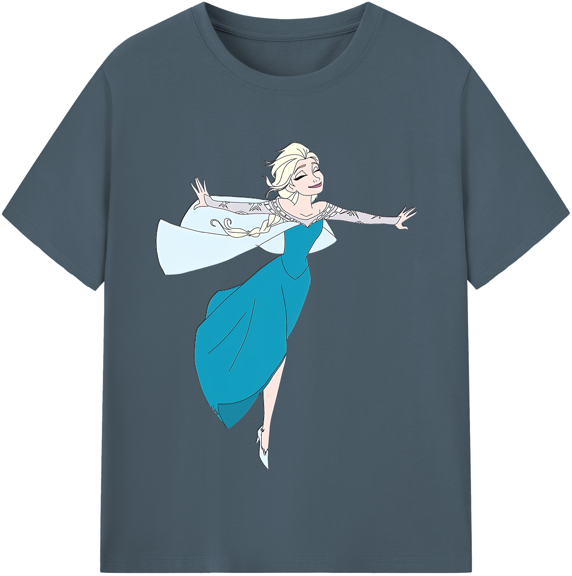 （画像用） アナと雪の女王 アンナ エルサ Frozen Anna Elsa 綿100％半袖Tシャツ（フロントプリント）